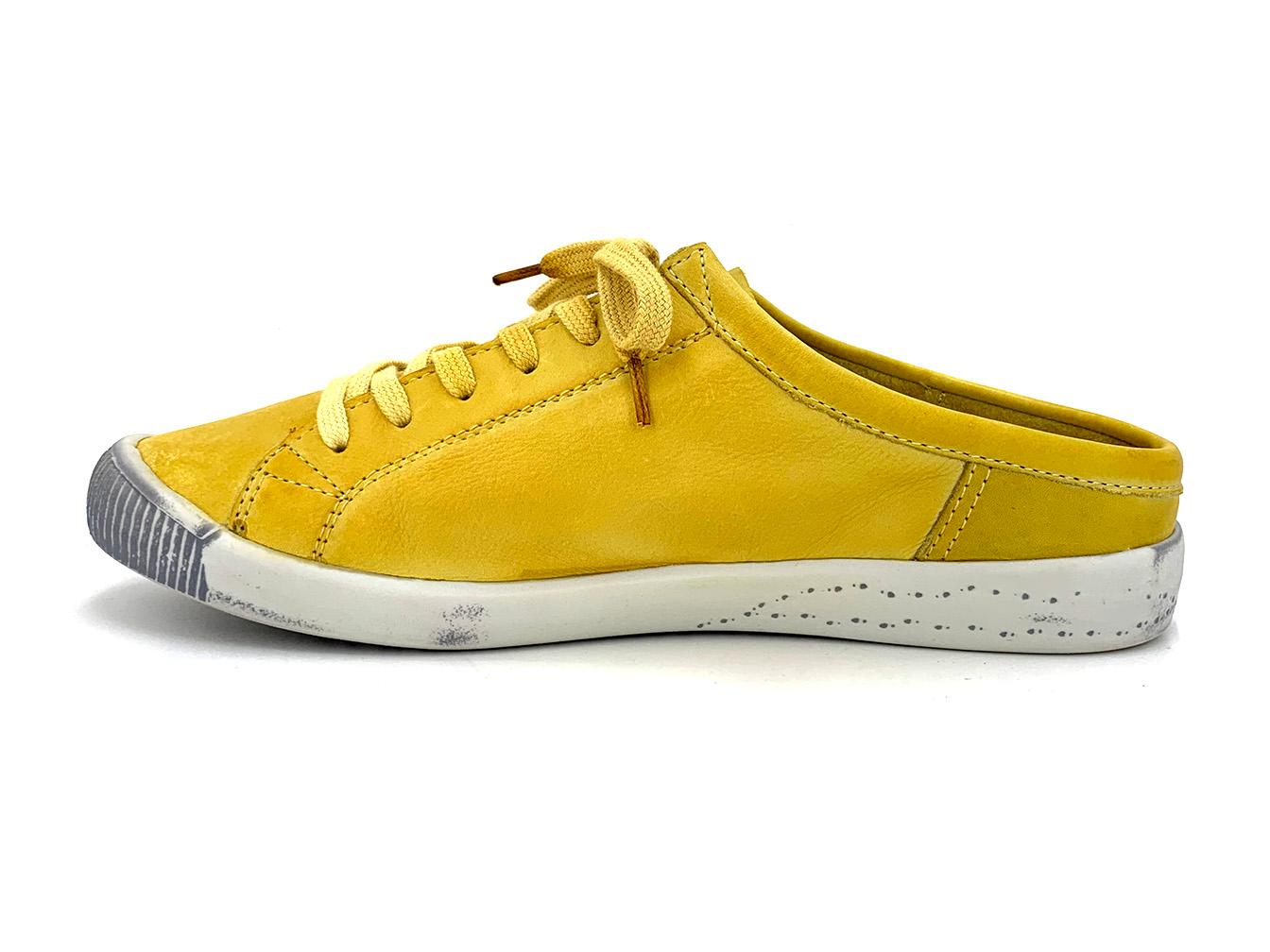 Softinos Ije Women's Lace-up Mule Yellow : The Shoe Spa