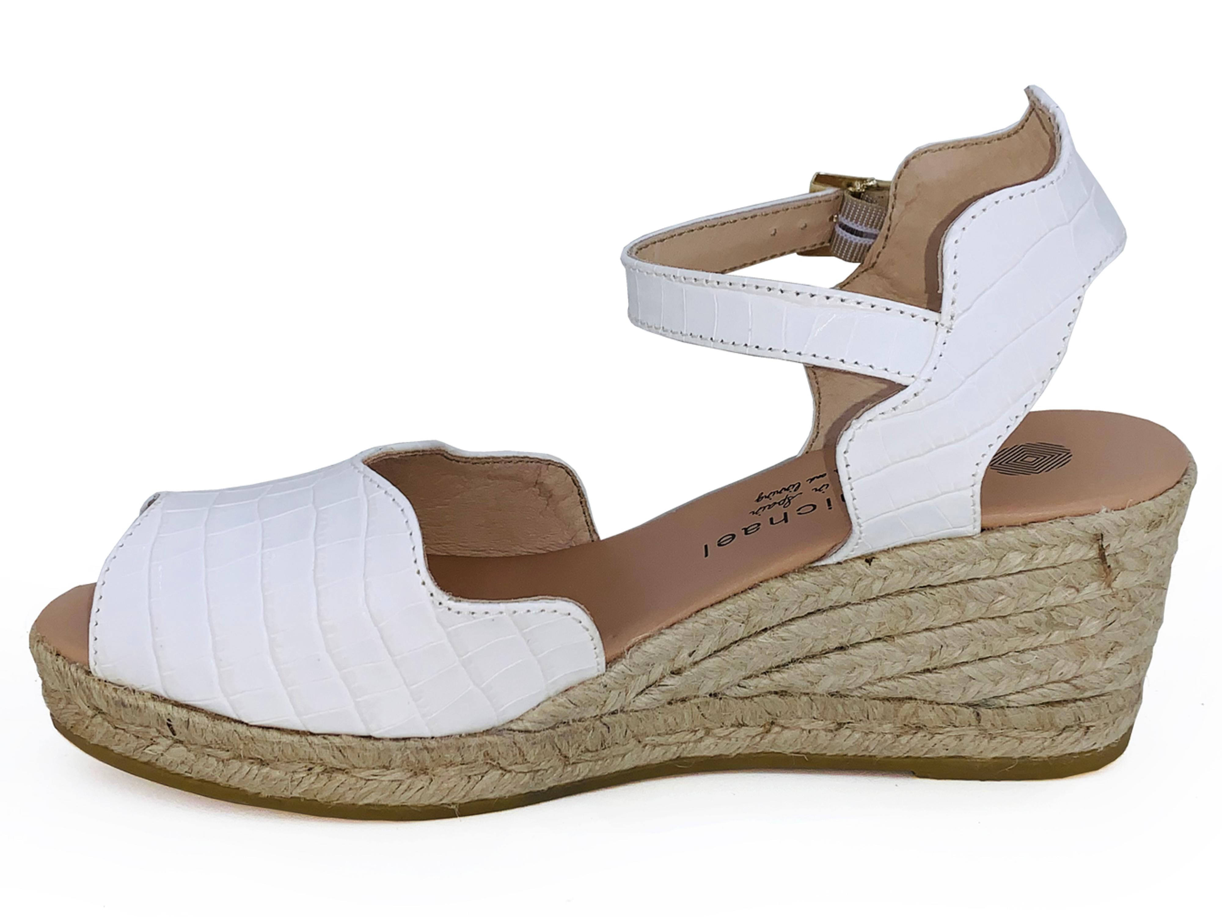 Eric Michael Lupa Women`s Espadrille White Croc : The Shoe Spa