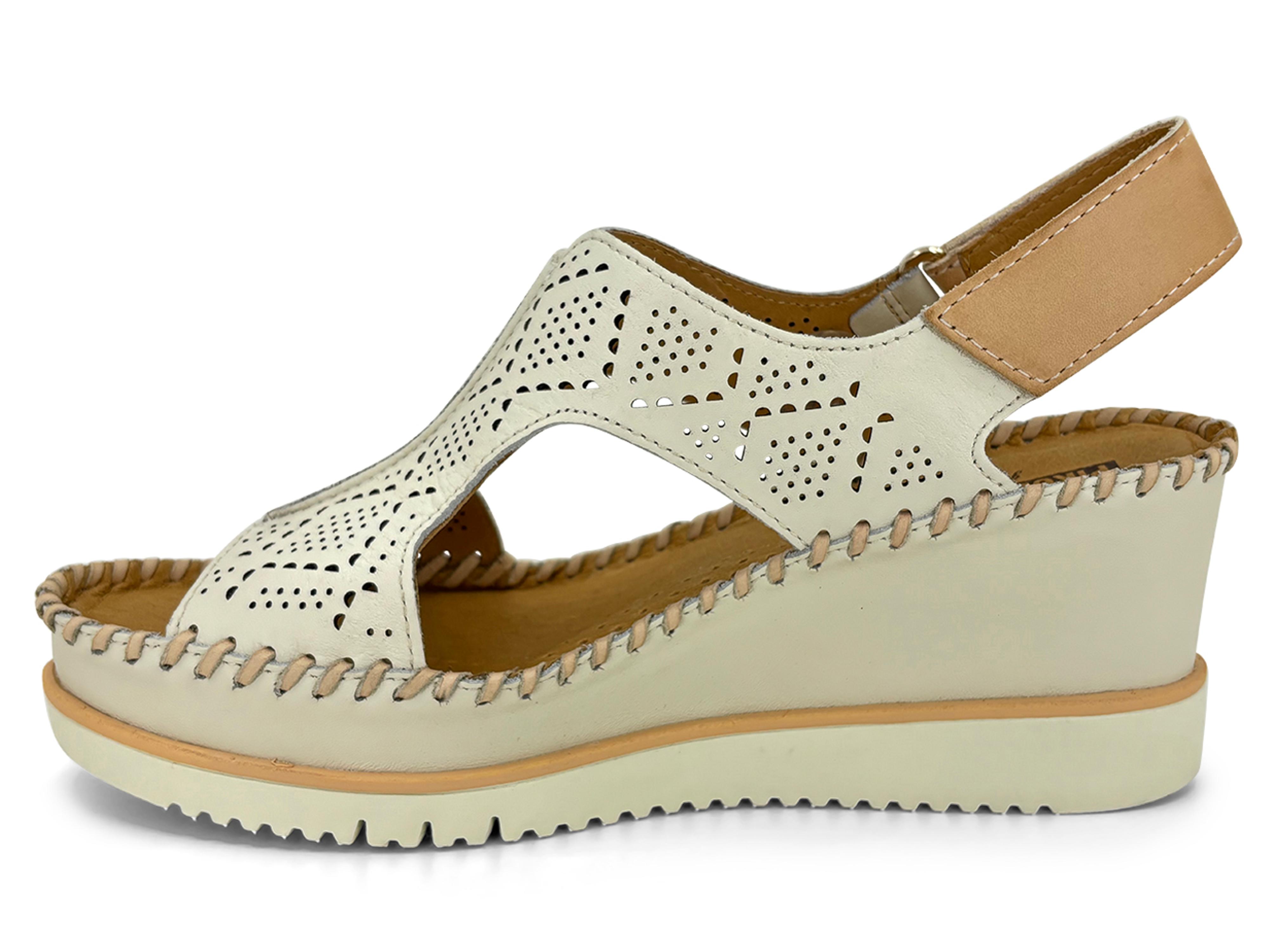 Pikolinos Aguadulce 1775 Platform Wedge Sandal Off White : The Shoe Spa